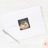 Cupid en Psyche Vierkante Sticker (Envelop)