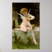 Cupid en vlinder van Bouguereau Poster (Voorkant)