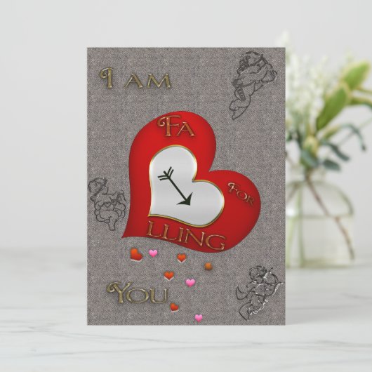 Cupid Falling Announge Aankondiging (Staand voorkant)