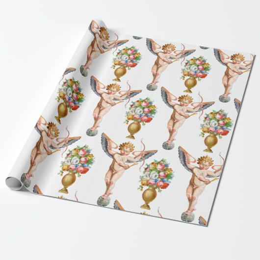 Cupid Floral wrapping papier (Uitgerold)