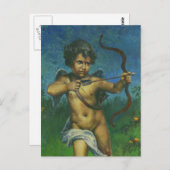 Cupid fresco-ontwerp briefkaart (Voorkant / Achterkant)