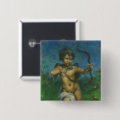 Cupid fresco-ontwerp vierkante button 5,1 cm (Voorkant /achterkant)