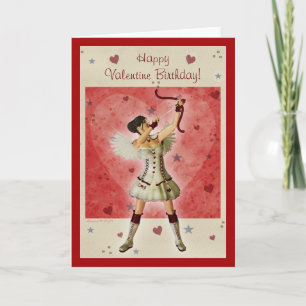 Cupid Girl Happy Valentijn Birthday Blank Card Feestdagen Kaart