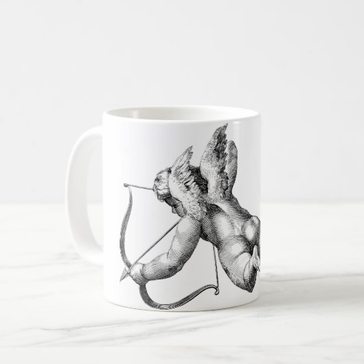 Cupid God van Liefde Koffiemok (Voorkant links)