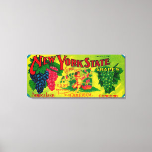 Cupid Grape LabelStarkey, NY Canvas Afdruk