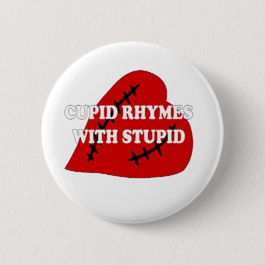 Cupid-harsen met staartje ronde button 5,7 cm (Voorkant)