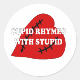 Cupid-harsen met staartje ronde sticker