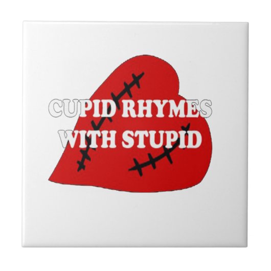 Cupid-harsen met staartje tegeltje (Voorkant)