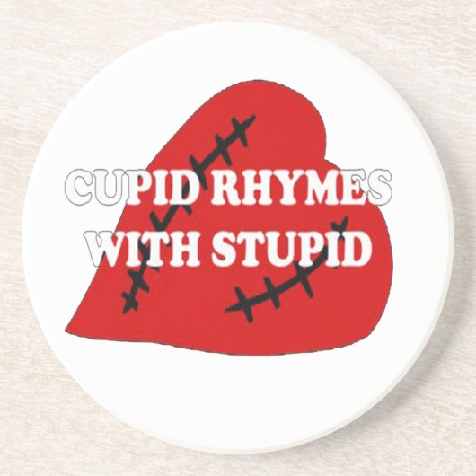 Cupid-harsen met staartje zandsteen onderzetter (Voorkant)