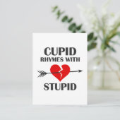 Cupid-harsen met stollende Valentijnsdag Feestdagenkaart (Staand voorkant)