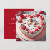 Cupid Hartvormige Cake Valentijn Feestdagenkaart (Voorkant / Achterkant)