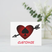 Cupid Heart Black Spade Thunder_Cove Briefkaart (Staand voorkant)