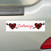 Cupid Heart Black Spade Thunder_Cove Bumpersticker (Op auto)