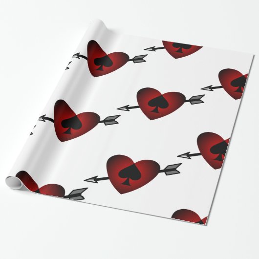 Cupid Heart Black Spade Thunder_Cove Cadeaupapier (Uitgerold)