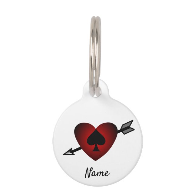 Cupid Heart Black Spade Thunder_Cove Huisdierpenning (Voorkant)