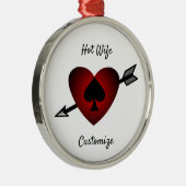 Cupid Heart Black Spade Thunder_Cove Metalen Ornament (Rechts)