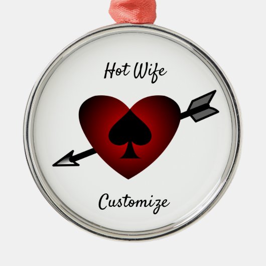 Cupid Heart Black Spade Thunder_Cove Metalen Ornament (Voorkant)