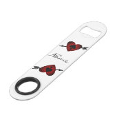 Cupid Heart Black Spade Thunder_Cove Speed Flessenopener (Voorkant Gekanteld)