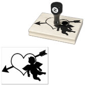 Cupid Heart en Arrow Silhouette | VALENTIJN Rubberstempel (Gestempeld)