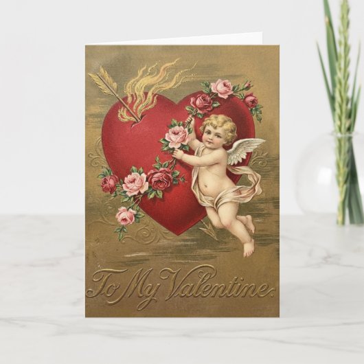 Cupid Heart Valentine Card Kaart (Voorkant)