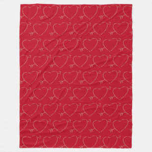 Cupid Hearts Fleece Blanket Deken