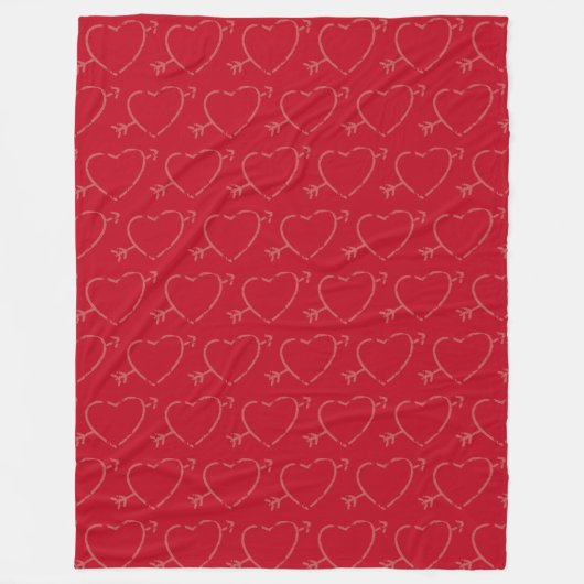 Cupid Hearts Fleece Blanket Deken (Voorkant)