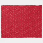 Cupid Hearts Fleece Blanket Deken (Voorkant (Horizontaal))