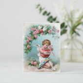 Cupid holding Heart Briefkaart (Staand voorkant)