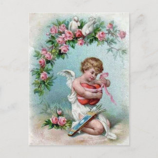 Cupid holding Heart Briefkaart