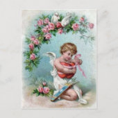 Cupid holding Heart Briefkaart (Voorkant)