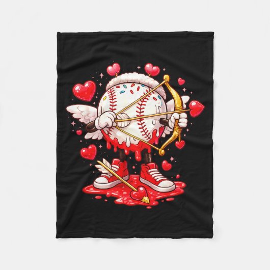 Cupid Honkbal Drip Ijs Apparel Jeugd Jongen Val Fleece Deken (Voorkant)