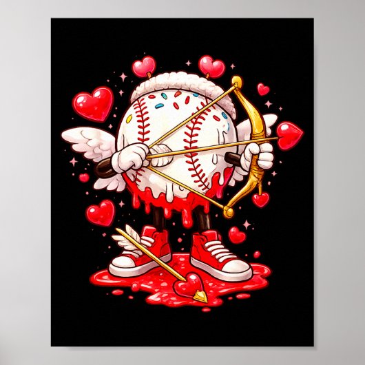 Cupid Honkbal Drip Ijs Apparel Jeugd Jongen Val Poster (Voorkant)