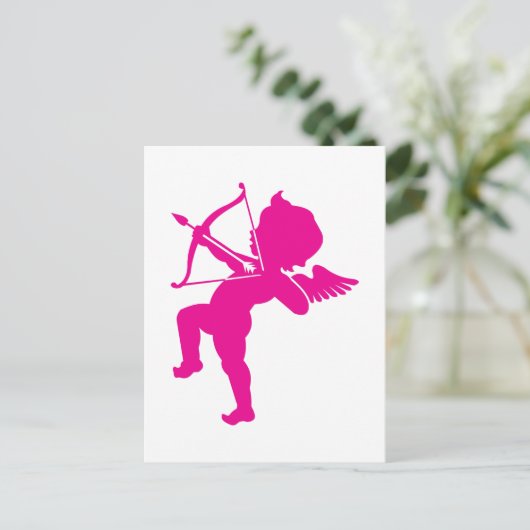 Cupid - Hot Pink Cupid's Bow and Arrow of Love Pos Briefkaart (Staand voorkant)