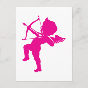Cupid - Hot Pink Cupid's Bow and Arrow of Love Pos Briefkaart