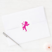 Cupid - Hot Pink Cupid's Bow and Arrow of Love Ronde Sticker (Envelop)