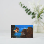 Cupid in Blue Sky Pours a Cascade of White Flowers Visitekaartje (Staand voorkant)