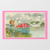 Cupid in Boat Window Cling Raamsticker (Vel)