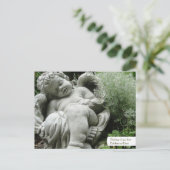 Cupid in een Engelstalig Briefkaart van de tuin (Staand voorkant)