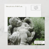 Cupid in een Engelstalig Briefkaart van de tuin (Voorkant / Achterkant)