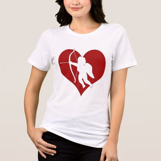 Cupid in een hart Tri-Blend shirt (Voorkant)