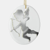 Cupid in zilver keramisch ornament (Rechts)