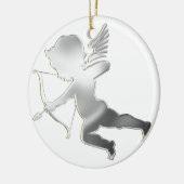 Cupid in zilver keramisch ornament (Links)
