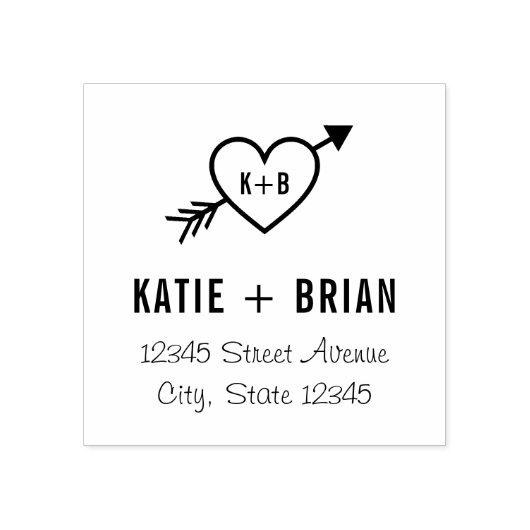 Cupid Initialen Personalized Wood Stamp Rubberstempel (Afrduk)