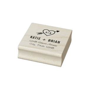 Cupid Initialen Personalized Wood Stamp Rubberstempel