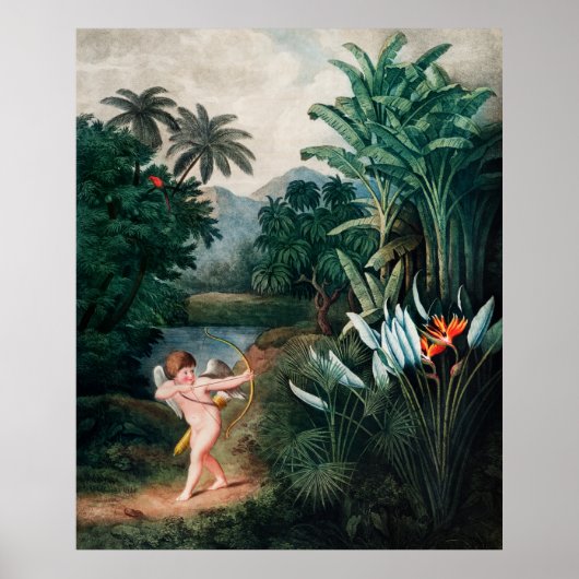 Cupid Inspirating Planten met Love Poster (Voorkant)
