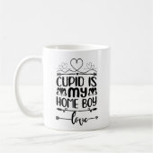 Cupid is Mijn thuisjongen Romantic Trendy Valentij Koffiemok (Links)