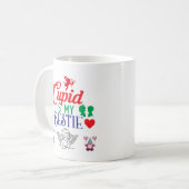 Cupid is My Bestie Romantic Valentijn Trendy Koffiemok (Voorkant links)