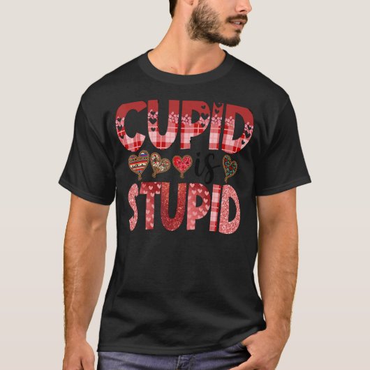 Cupid is stoutmoedig antivalentijnskostuum t-shirt (Voorkant)