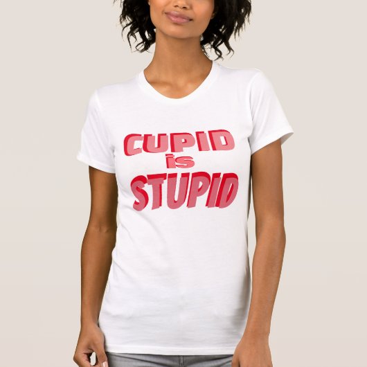 Cupid is stoutmoedige Valentijnse  Retro Typografi T-shirt (Voorkant)