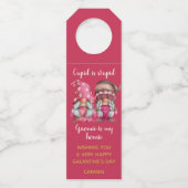 Cupid is stuitend meisje gnomen Galantine Flessenhanger (Voorkant)